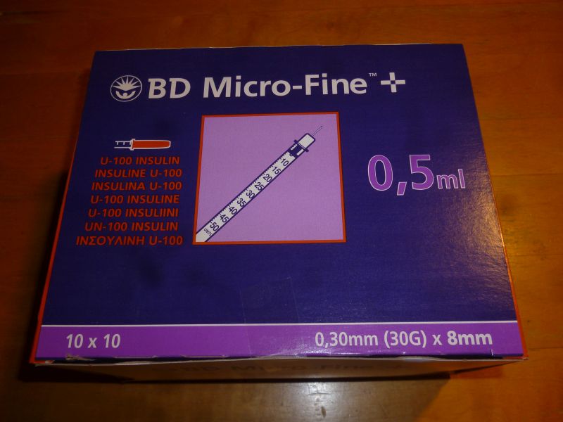 100 BD MicroFine+ Insulinspritzen 0,5ml, 0,30mm x 8mm, U100